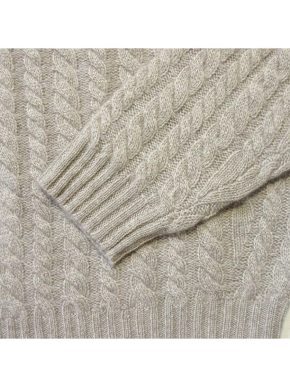 NWT J.Crew Perfect Cashmere Cable-knit Crewneck Sweater in Heather Stone S